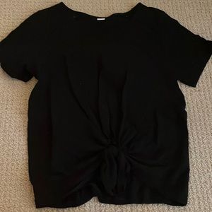 old navy black top with knot in front